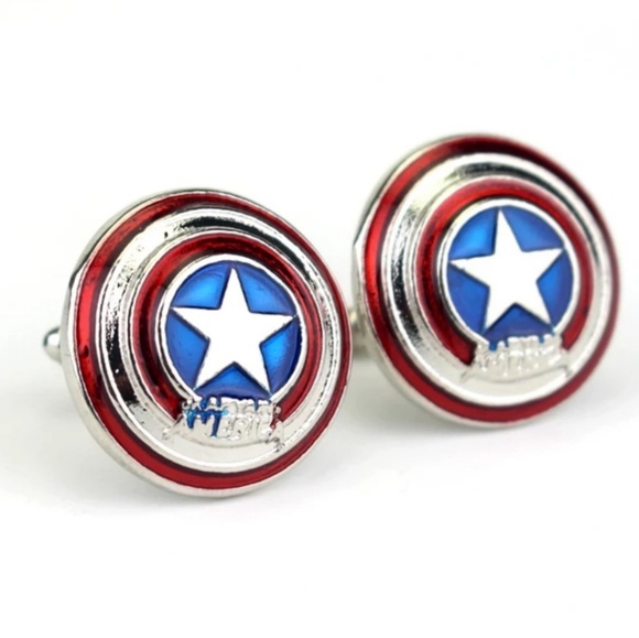 Captain America Shield Cuff Links - Picture 3 of 5